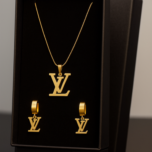 Inspired Premium Gold Jewelry Set – Necklace & Earrings