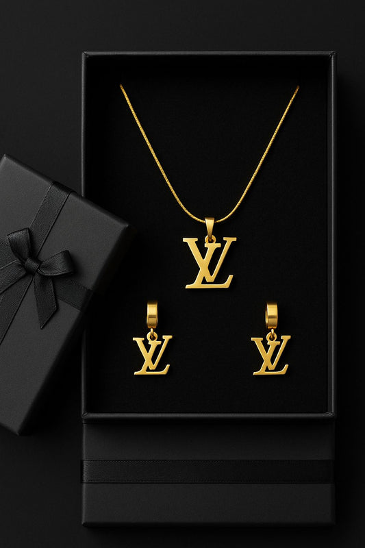 Inspired Premium Gold Jewelry Set – Necklace & Earrings